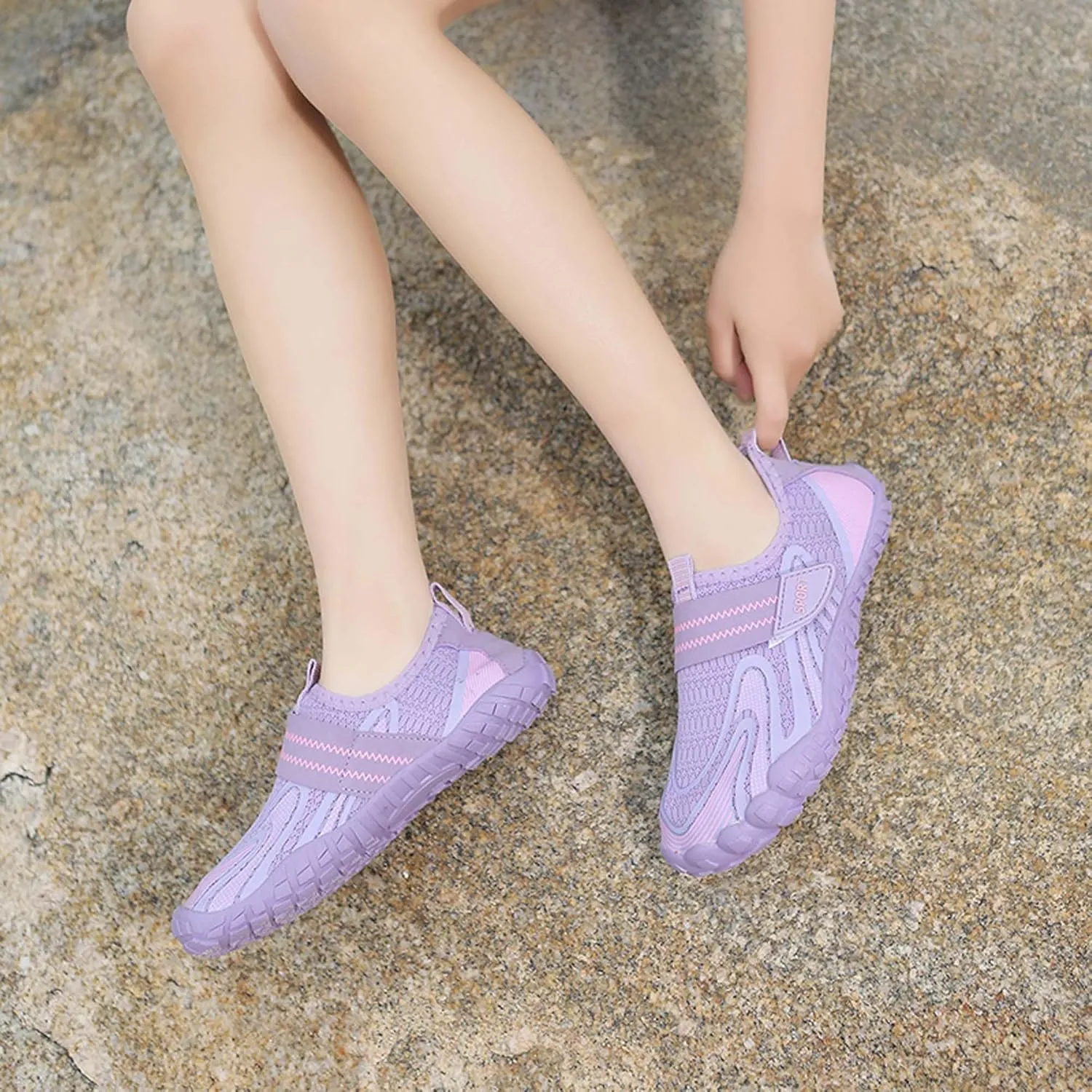 Fashion Boys Girls' Width Edition Lightweight Comfortable Wading Beach Shoes, Casual Skateboarding Shoes , Versatile Anti slip Walking Shoes, Outdoor Jogging Shoes, Leisure Dance Shoes, Park Flats