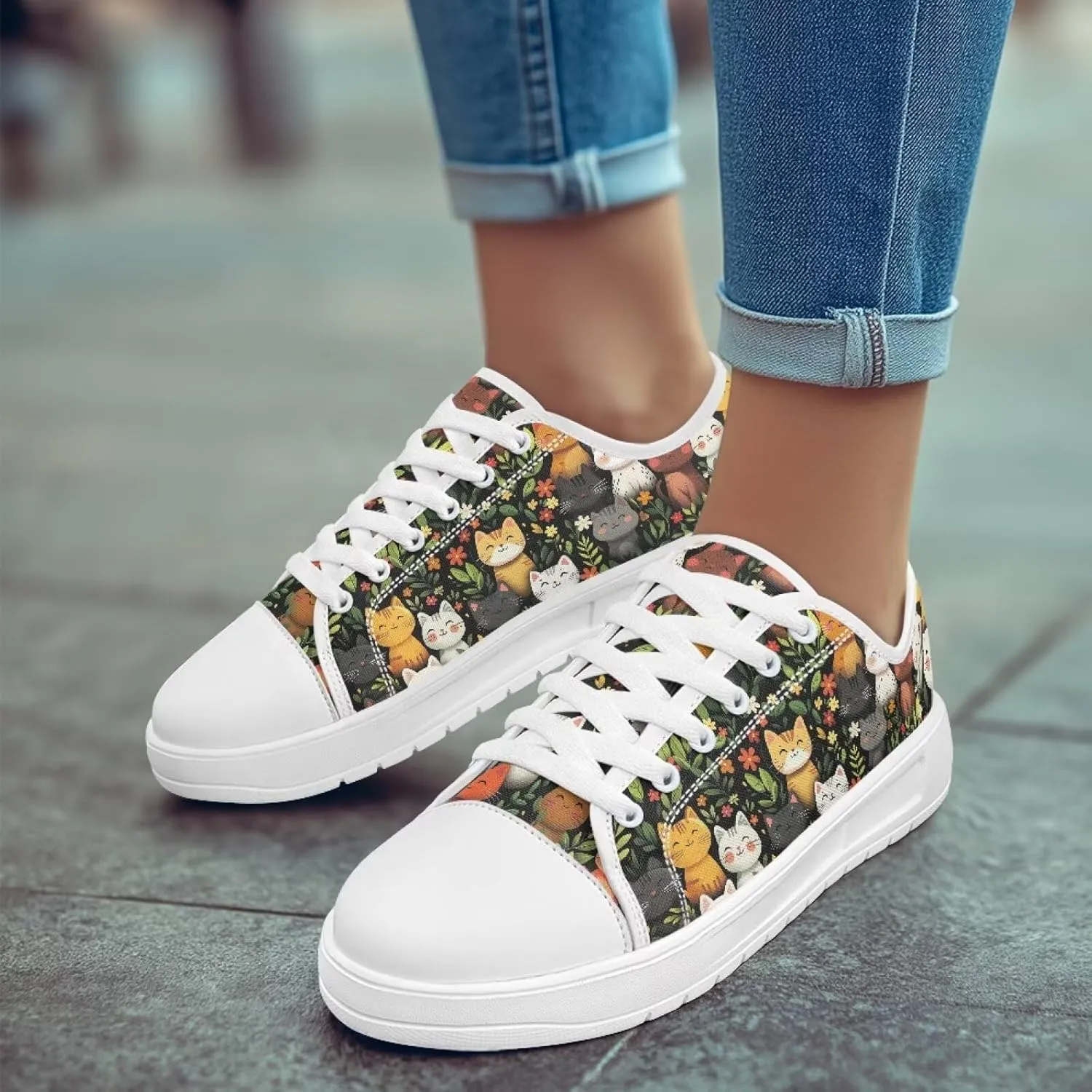 Fashion Sneakers for Women Lace up Memory Foam Insole and Non-Slip Womens Shoes Dressy Casual Spring Shoes