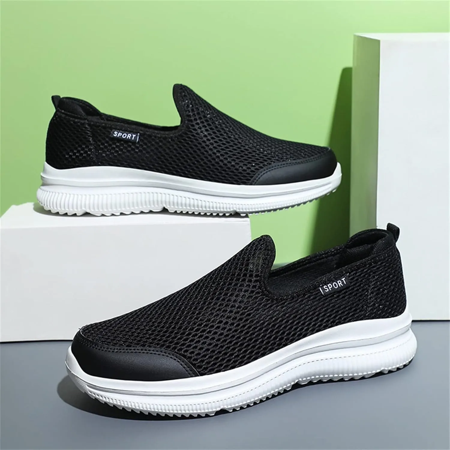 Fashion Summer Men Breathable Mesh Flat Elastic Casual Shoes Mens Sneaker Socks Sneaker