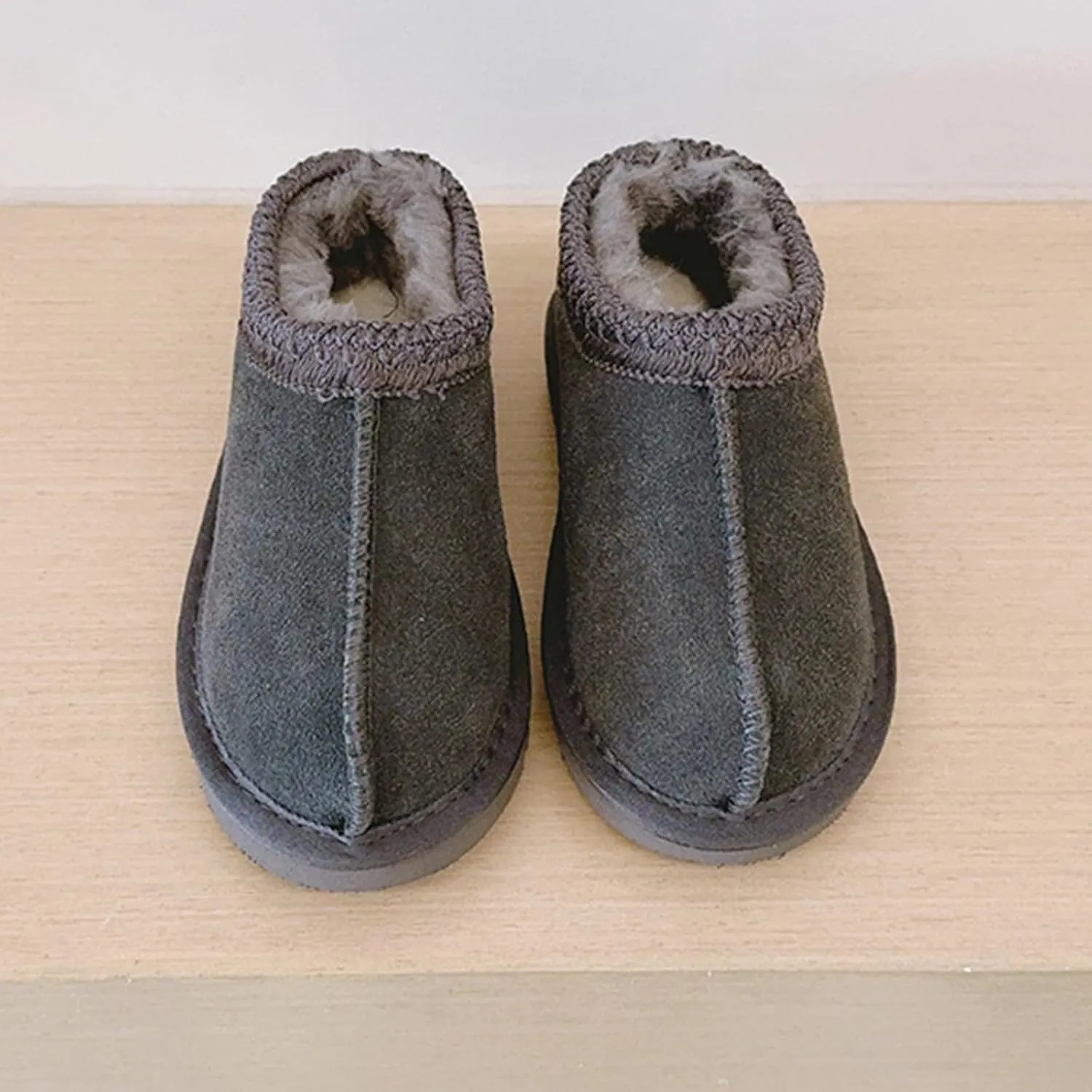 Fashion Winter Plush Platform Boots Little Kids Ankle Boots Toddler Kids Wool Lined Slippers Girls Boys Outdoor Warm Indoor Home Anti-slip Trendy Mini Boots