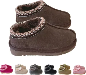 Fashion Winter Plush Platform Boots Little Kids Ankle Boots Toddler Kids Wool Lined Slippers Girls Boys Outdoor Warm Indoor Home Anti-slip Trendy Mini Boots