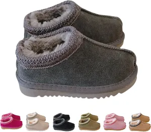 Fashion Winter Plush Platform Boots Little Kids Ankle Boots Toddler Kids Wool Lined Slippers Girls Boys Outdoor Warm Indoor Home Anti-slip Trendy Mini Boots