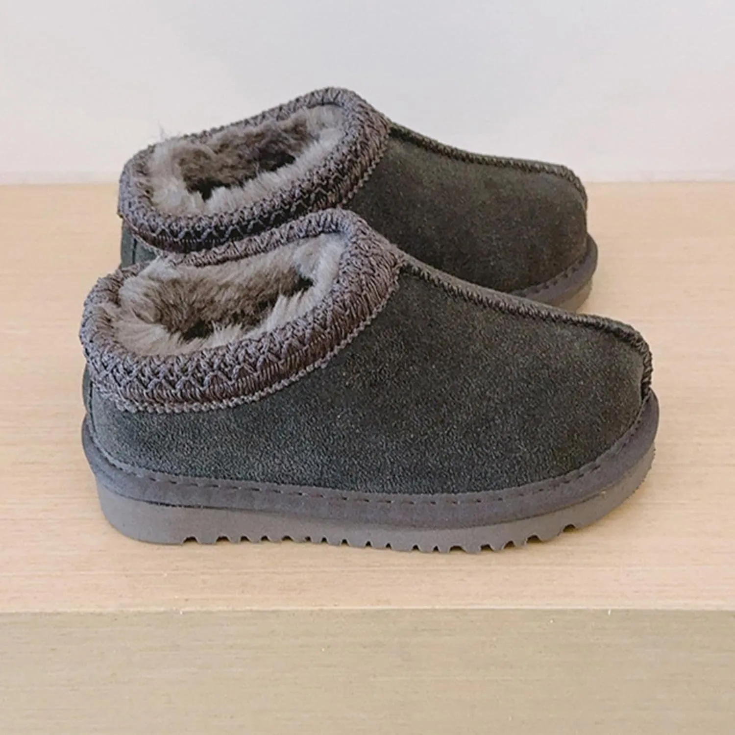 Fashion Winter Plush Platform Boots Little Kids Ankle Boots Toddler Kids Wool Lined Slippers Girls Boys Outdoor Warm Indoor Home Anti-slip Trendy Mini Boots