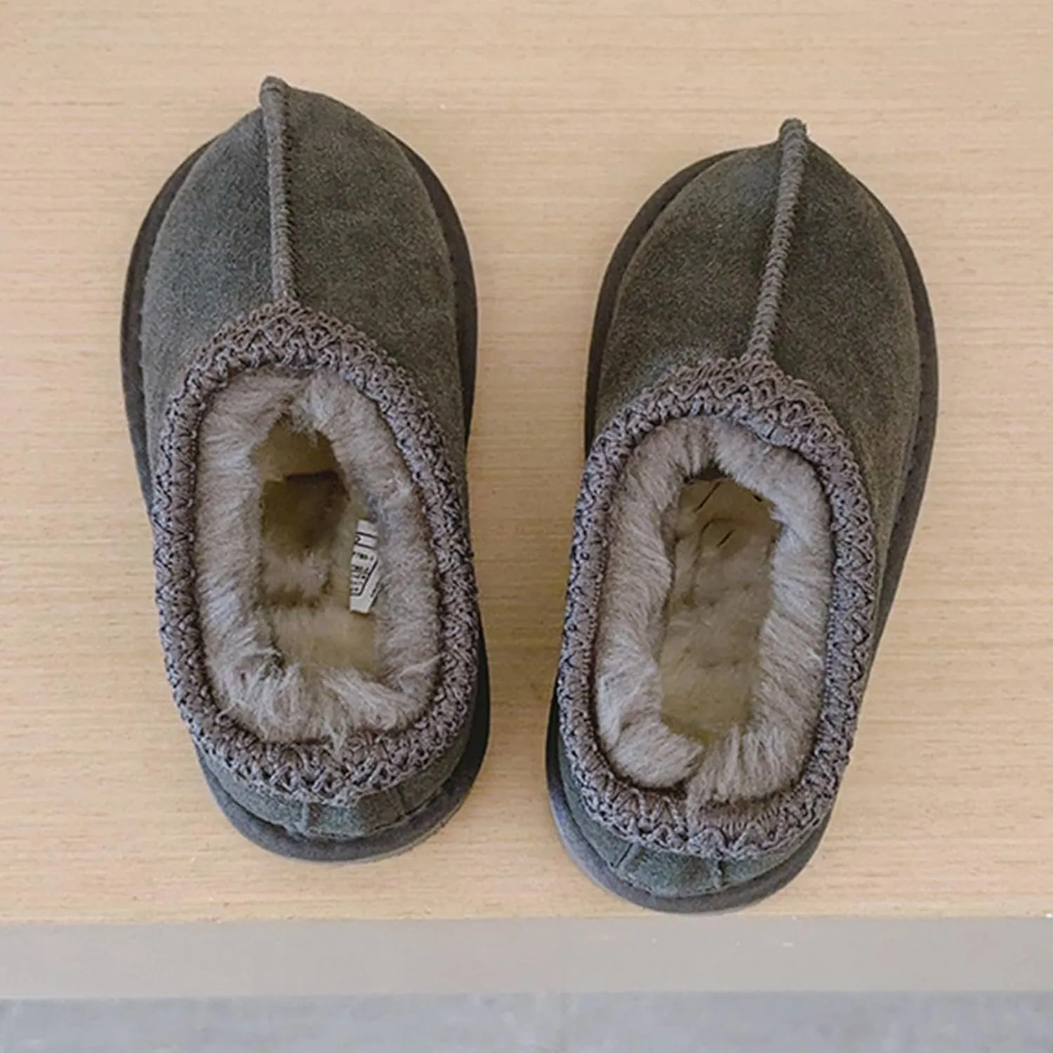 Fashion Winter Plush Platform Boots Little Kids Ankle Boots Toddler Kids Wool Lined Slippers Girls Boys Outdoor Warm Indoor Home Anti-slip Trendy Mini Boots