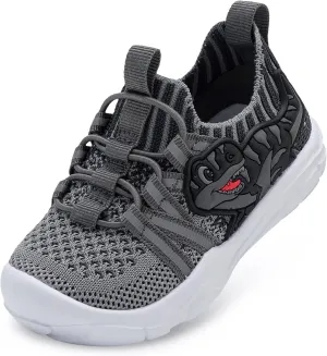 FEETCITY Toddler Shoes Boys Girls Walking Shoes Toddler Slip On Shoes Wide Kids Tennis Shoes Lightweight Toddler Dinosaur Shoes Baby Sneakers