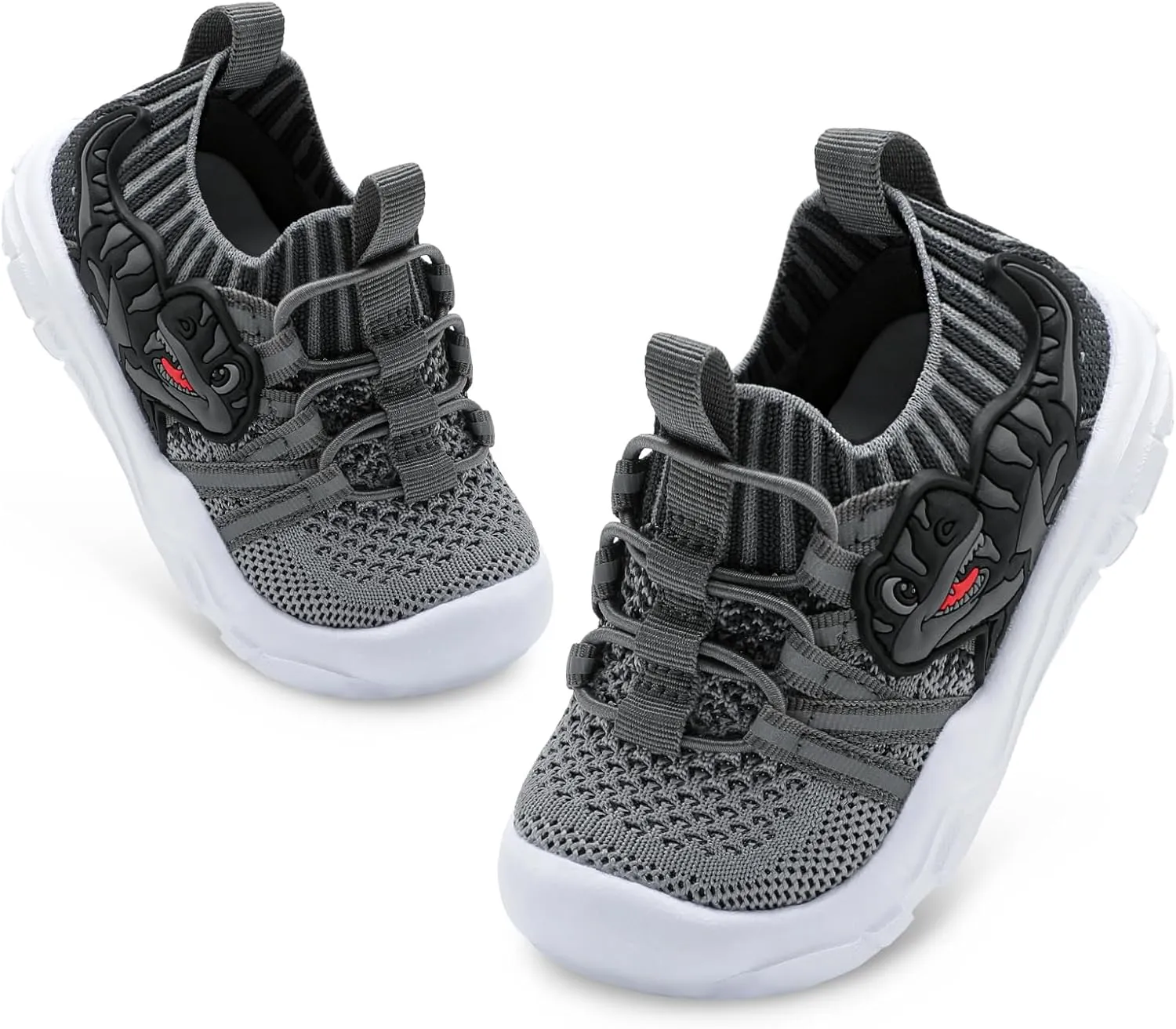 FEETCITY Toddler Shoes Boys Girls Walking Shoes Toddler Slip On Shoes Wide Kids Tennis Shoes Lightweight Toddler Dinosaur Shoes Baby Sneakers