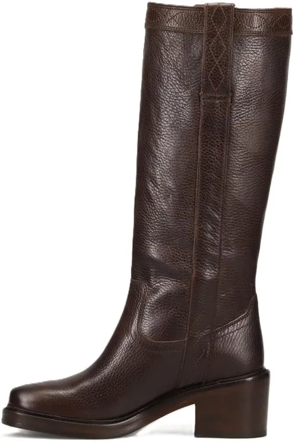 Frye Kate Pull On 14” Leather Boots for Women - Riding Boots with 2” Heel, Leather Lining, Intricate Stitching, Cushioned Footbed, and Rubber Outsole
