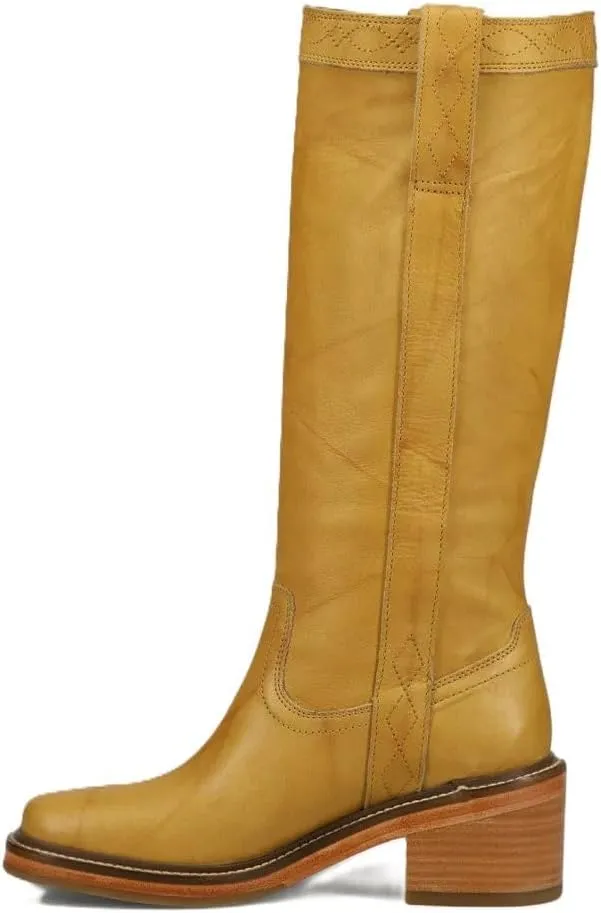 Frye Kate Pull On 14” Leather Boots for Women - Riding Boots with 2” Heel, Leather Lining, Intricate Stitching, Cushioned Footbed, and Rubber Outsole