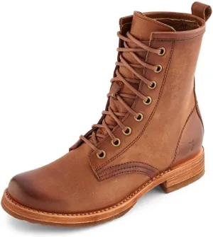 Frye Veronica Women’s Combat Boots Crafted from Hand-Burnished Vintage Italian Leather with Genuine Stitch-Down Welt Construction and Leather Lining – 6 ¾” Shaft Height