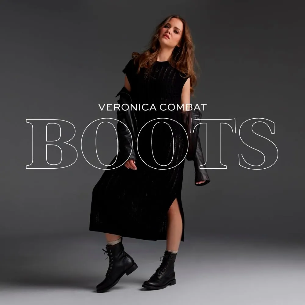 Frye Veronica Women’s Combat Boots Crafted from Hand-Burnished Vintage Italian Leather with Genuine Stitch-Down Welt Construction and Leather Lining – 6 ¾” Shaft Height