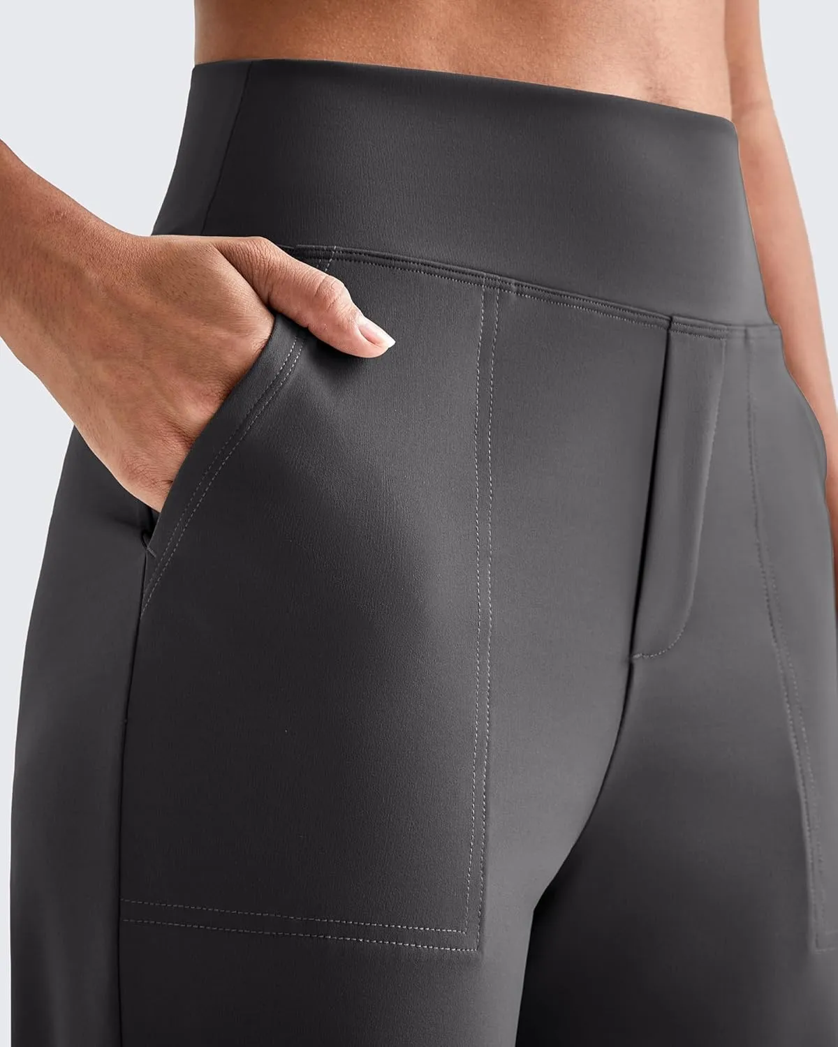 G4Free ShiftReady Yoga Pants Women High Waist Dress Work Pants with Pockets Wide Leg Business Casual Trousers 28"/30"/32"
