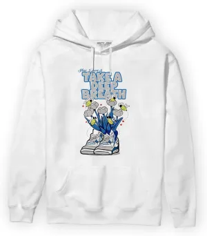 Generic Bee Sneaker Hoodie To Match 4s Military Blue - Sneaker Matching Shirt, Unisex Hoodies Match Sneakers, Urban Streetwear Clothing, Sneaker Graphic Hoodie Design Printed, White/Black
