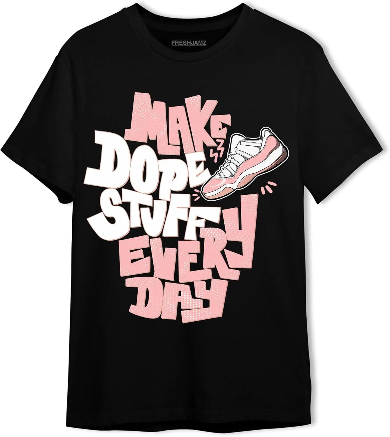 Generic Dope Sneaker Unisex Matching 11s Low Legend Pink Graphic T-Shirt for Men Women, Black, White