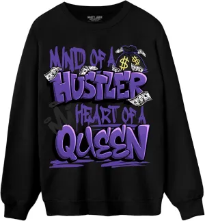 Generic Hustler Heart Queen Sweatshirt To Match 12s Field Purple - Sneaker Matching Shirt, Unisex Sweater Match Sneakers, Urban Streetwear Clothing, Sneaker Graphic Sweatshirt Design Printed
