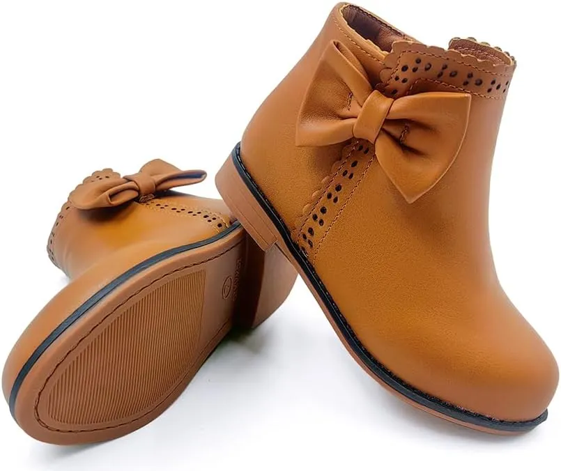 Girls Ankle Boots Fashion Boots for Girls with Zipper Short Suede Booties for Toddler/Little Kids