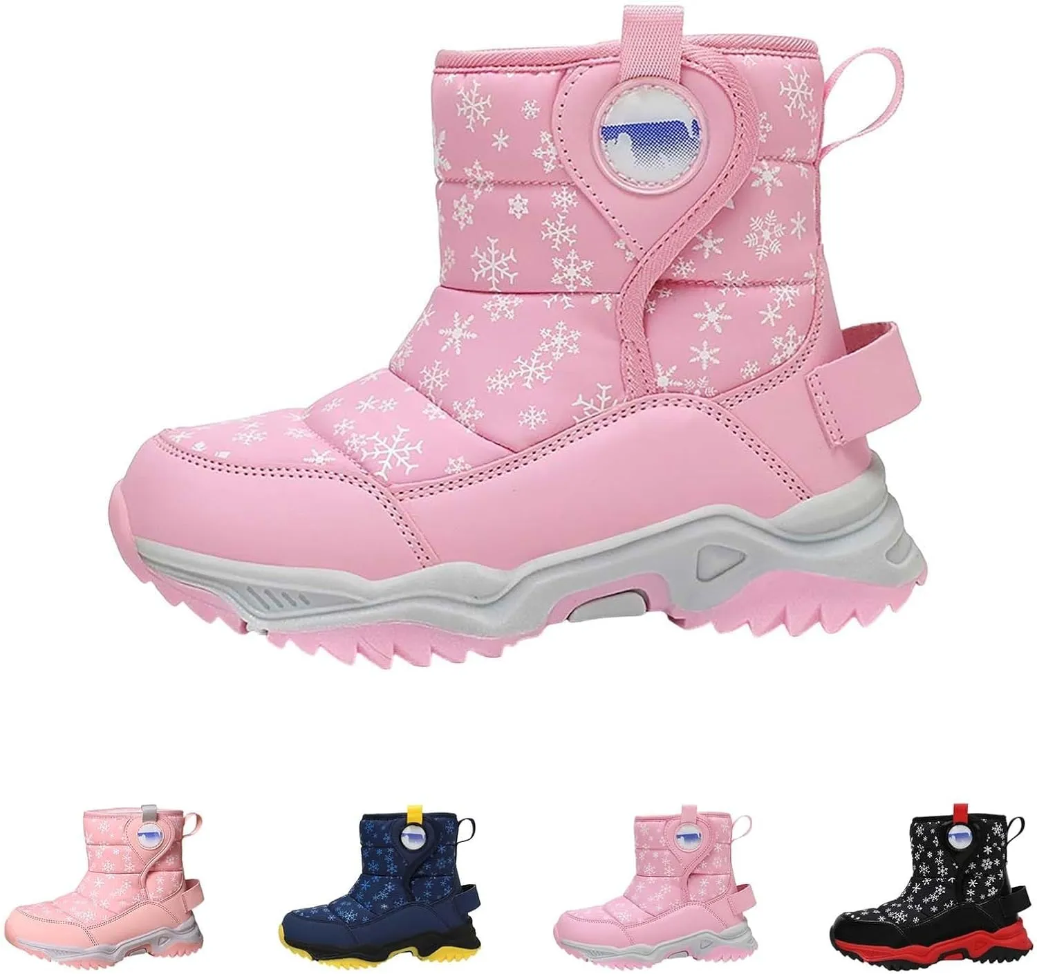 Girls Boys Snow Boots Outdoor Warm Comfortable Non Slip Mid Calf Padded Small Big Kids Winter Toddler Leopard Boots
