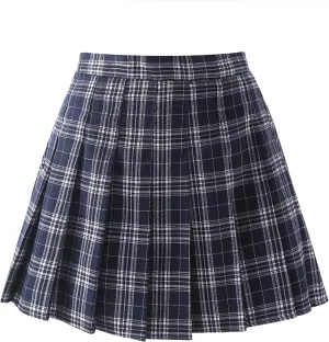 Girls' Pleated Plaid Mini Skirt with Shorts Girl Uniform School Tennis Skater Skirts Skort 2T-14Y