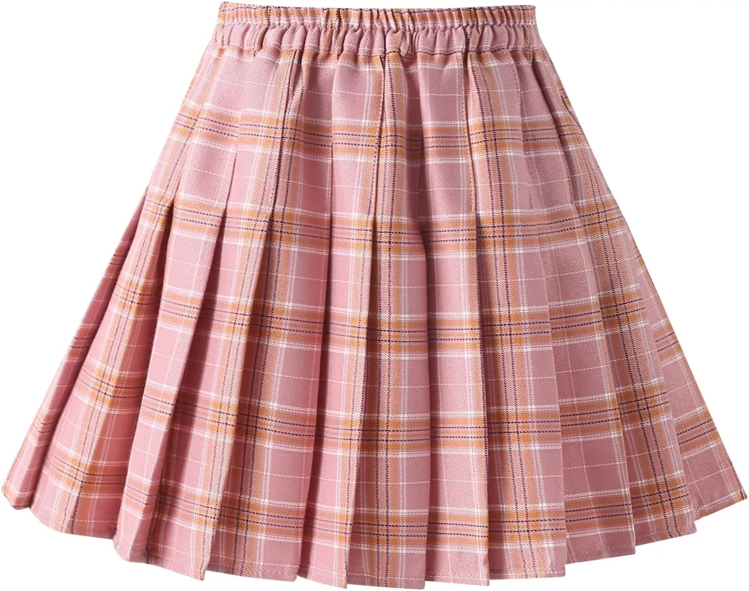 Girls' Pleated Plaid Mini Skirt with Shorts Girl Uniform School Tennis Skater Skirts Skort 2T-14Y
