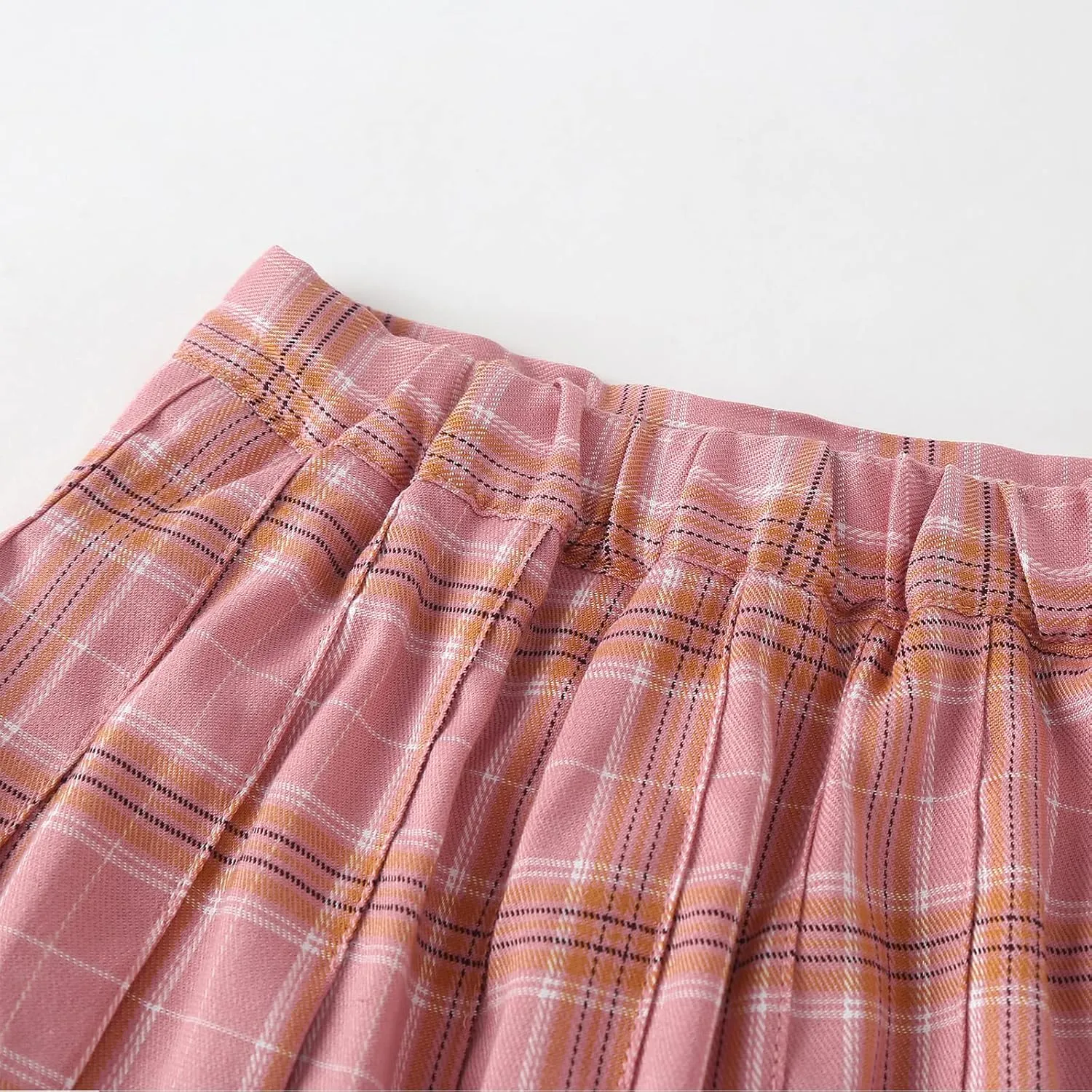 Girls' Pleated Plaid Mini Skirt with Shorts Girl Uniform School Tennis Skater Skirts Skort 2T-14Y
