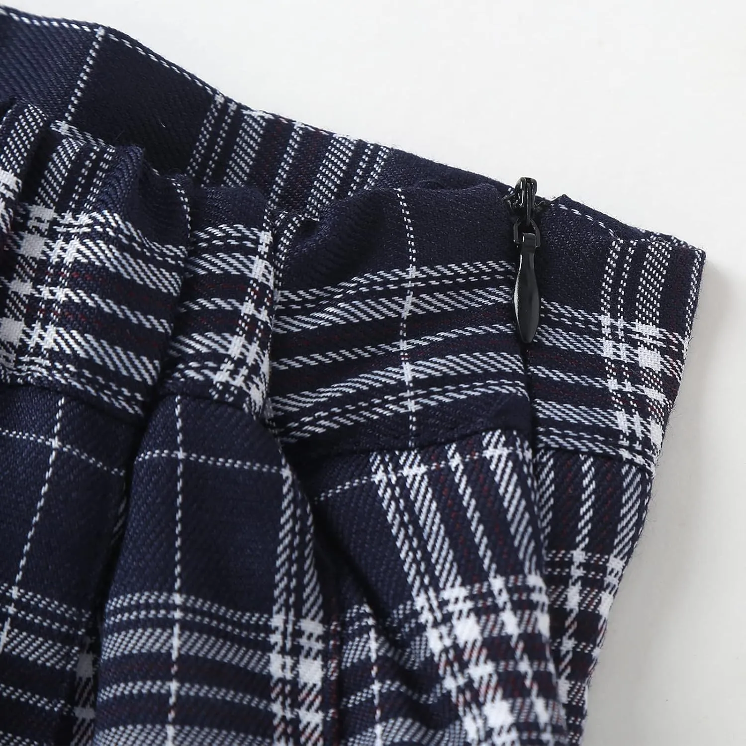 Girls' Pleated Plaid Mini Skirt with Shorts Girl Uniform School Tennis Skater Skirts Skort 2T-14Y