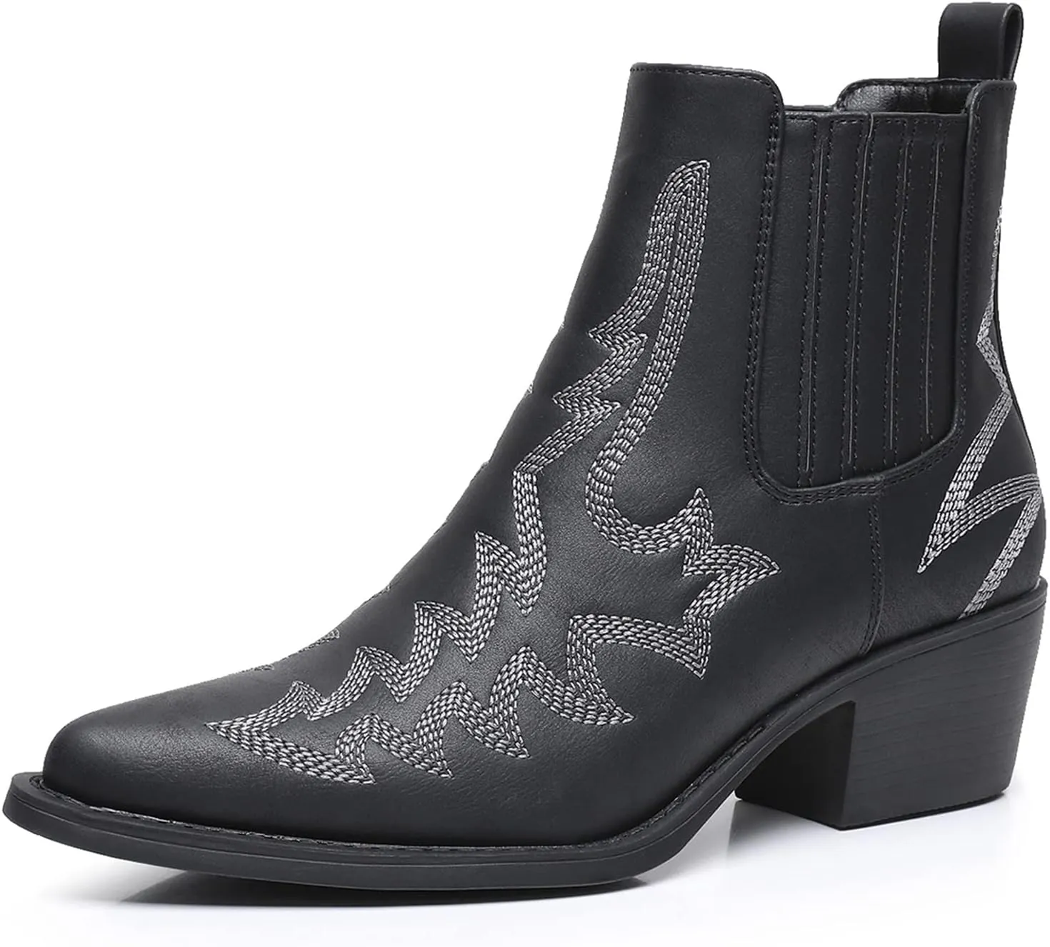 GLOBALWIN Cowboy Boots For Women Pointed Toe Pull On Chelsea Ankle Booties The Western Cowgirl Boots