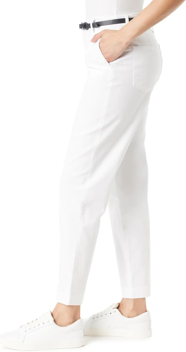 Gloria Vanderbilt Women's High Rise Belted Tapered Trouser Pant Standard