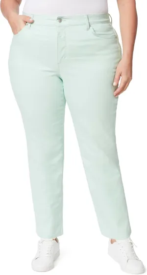 Gloria Vanderbilt Women's Plus Size Amanda Classic High Rise Tapered Jean, Jade Breeze