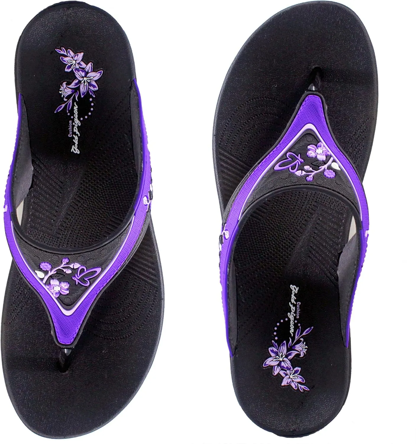 Gold Pigeon Shoes Platform Slide Sandals & Flip Flops for Women, Comfort Padded Foam Cushion