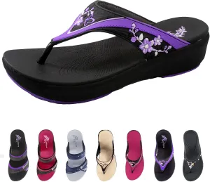 Gold Pigeon Shoes Platform Slide Sandals & Flip Flops for Women, Comfort Padded Foam Cushion