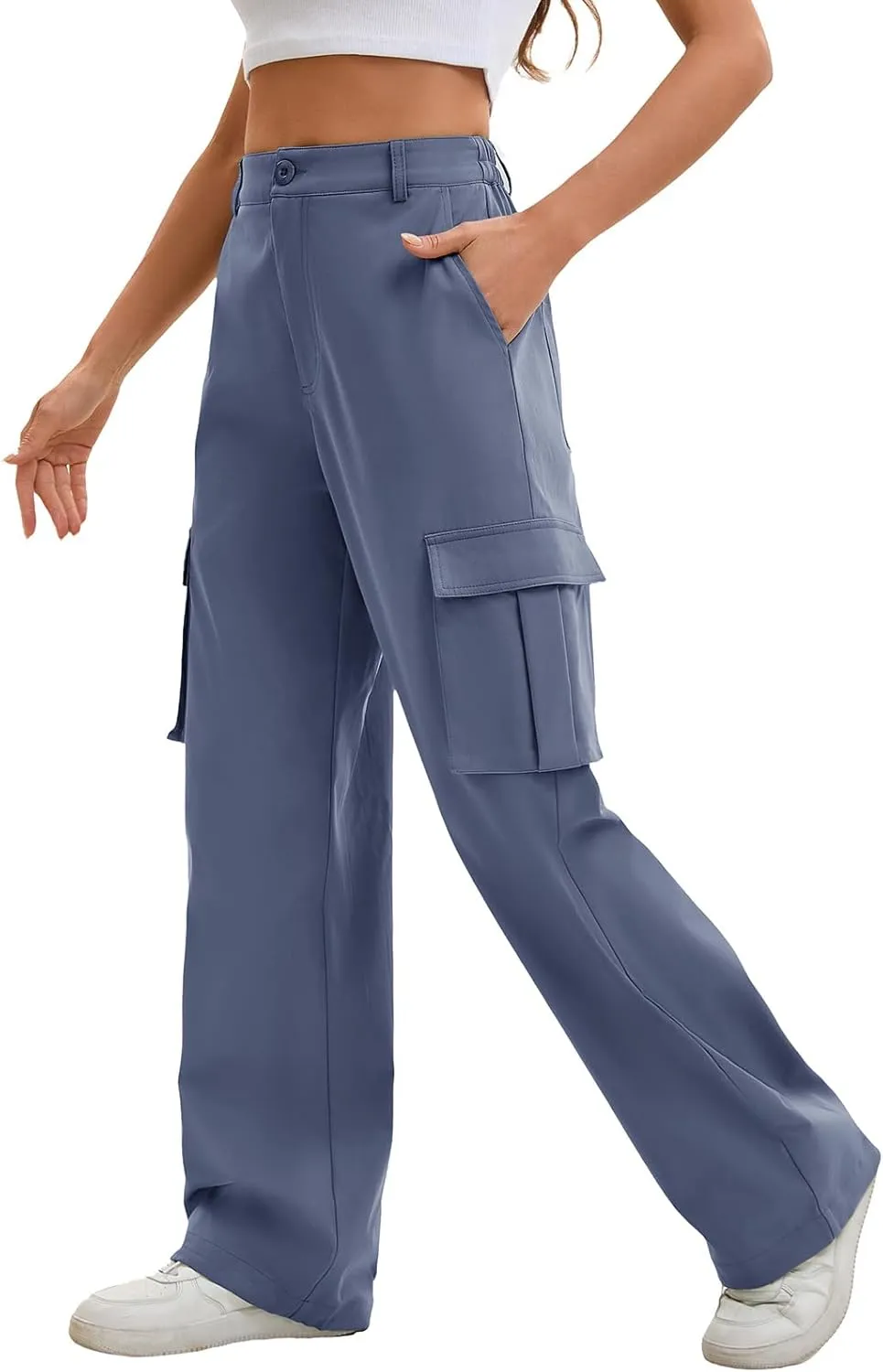 Gracyoga Cargo Pants for Women High Waisted Wide Leg Casual Pants Y2k Streetwear Trousers with 6 Pockets