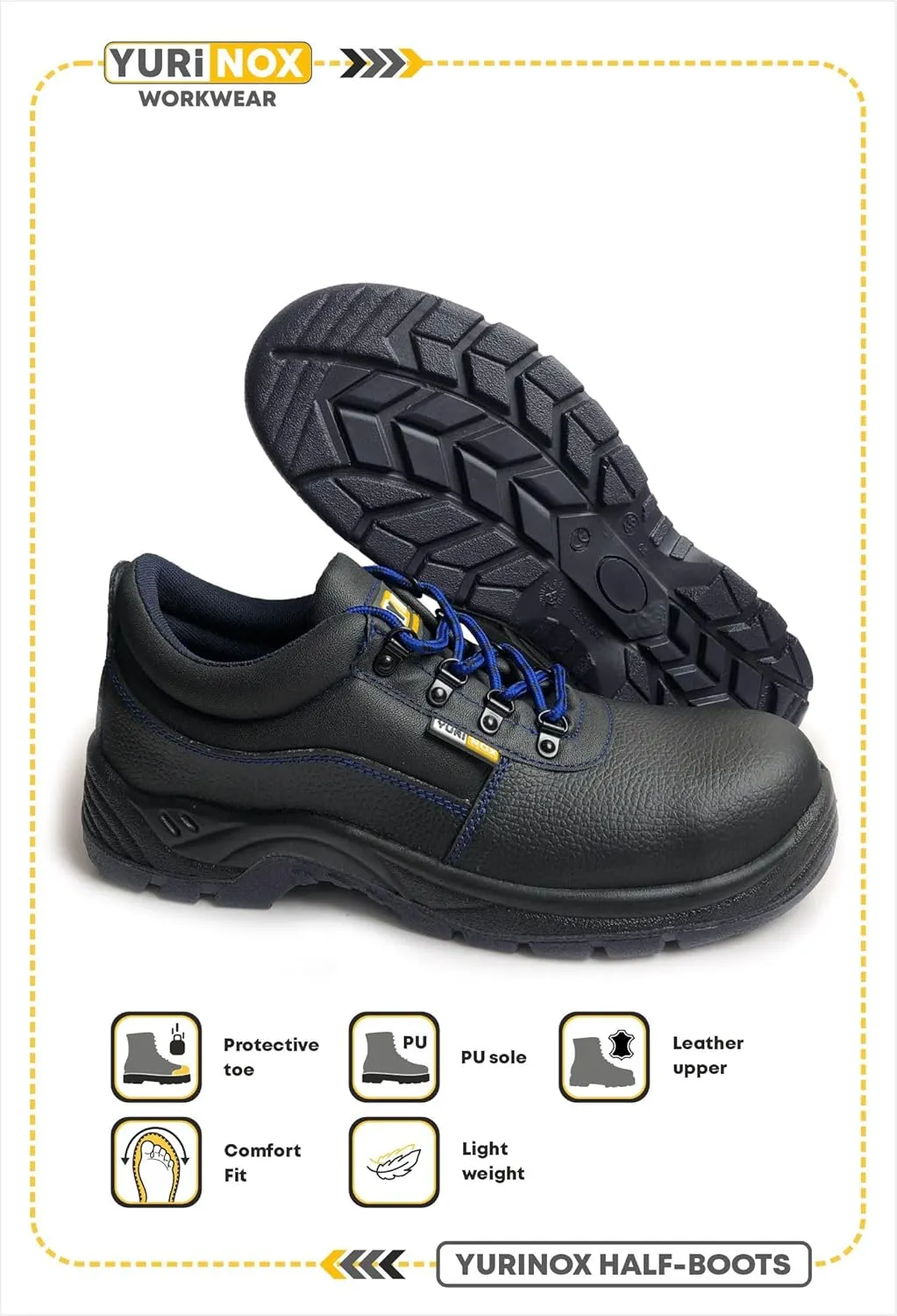 Half-Boots Unionshoes - Composite Safety Toe - Lightweight and Durable - Utility Work Half-Boots for Construction and Warehouse