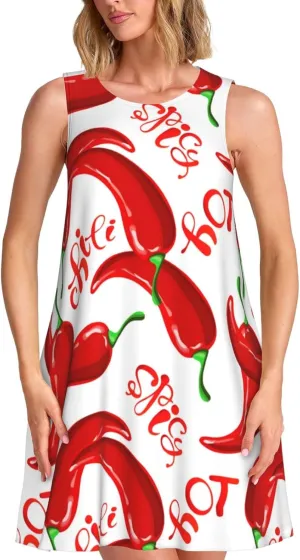 Halloween Spider Web Women's Sleeveless Dress Knee Length Dresses with Pockets Summer Shirt for Travel Office Beach