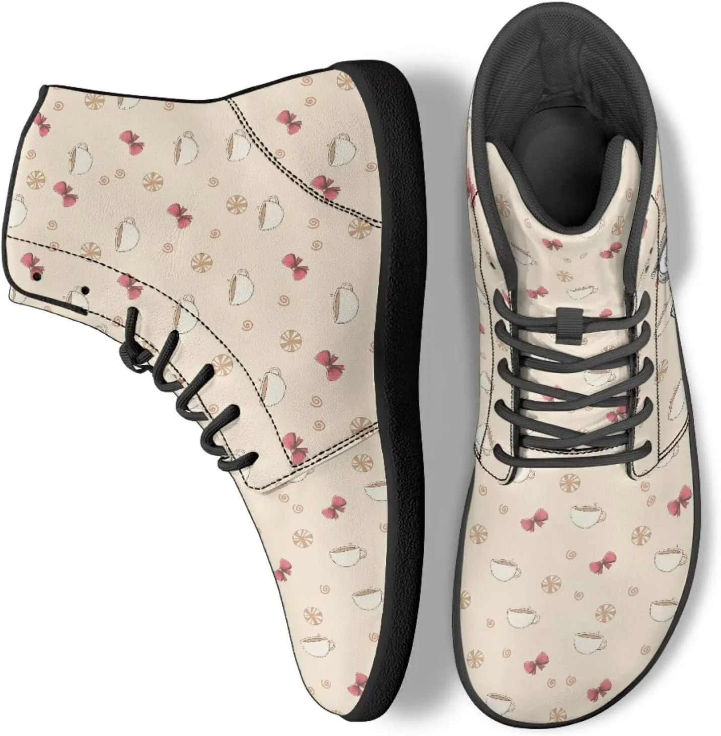 High Top Bird Pattern Ultra-Light Barefoot Shoes Men Wide Toe Box Boots Zero-Drop Running Sneaker