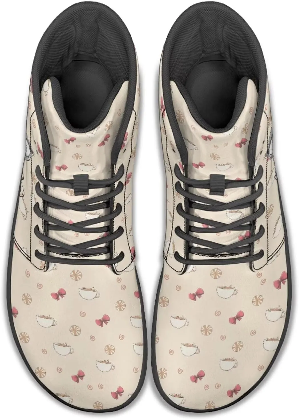 High Top Bird Pattern Ultra-Light Barefoot Shoes Men Wide Toe Box Boots Zero-Drop Running Sneaker