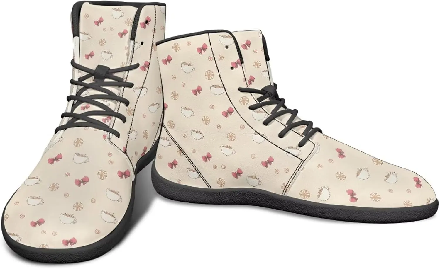 High Top Bird Pattern Ultra-Light Barefoot Shoes Men Wide Toe Box Boots Zero-Drop Running Sneaker