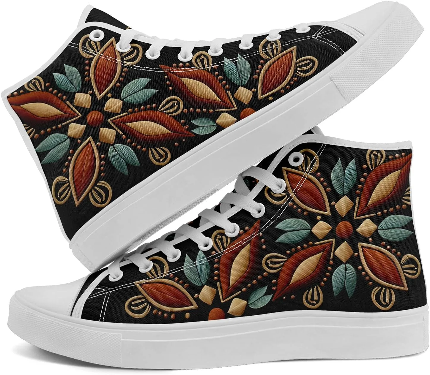 High Top Sneakers for Women Men Canvas Shoes Lightweight Printed Lace Up Fashion Casual Walking Shoes Street Footwear
