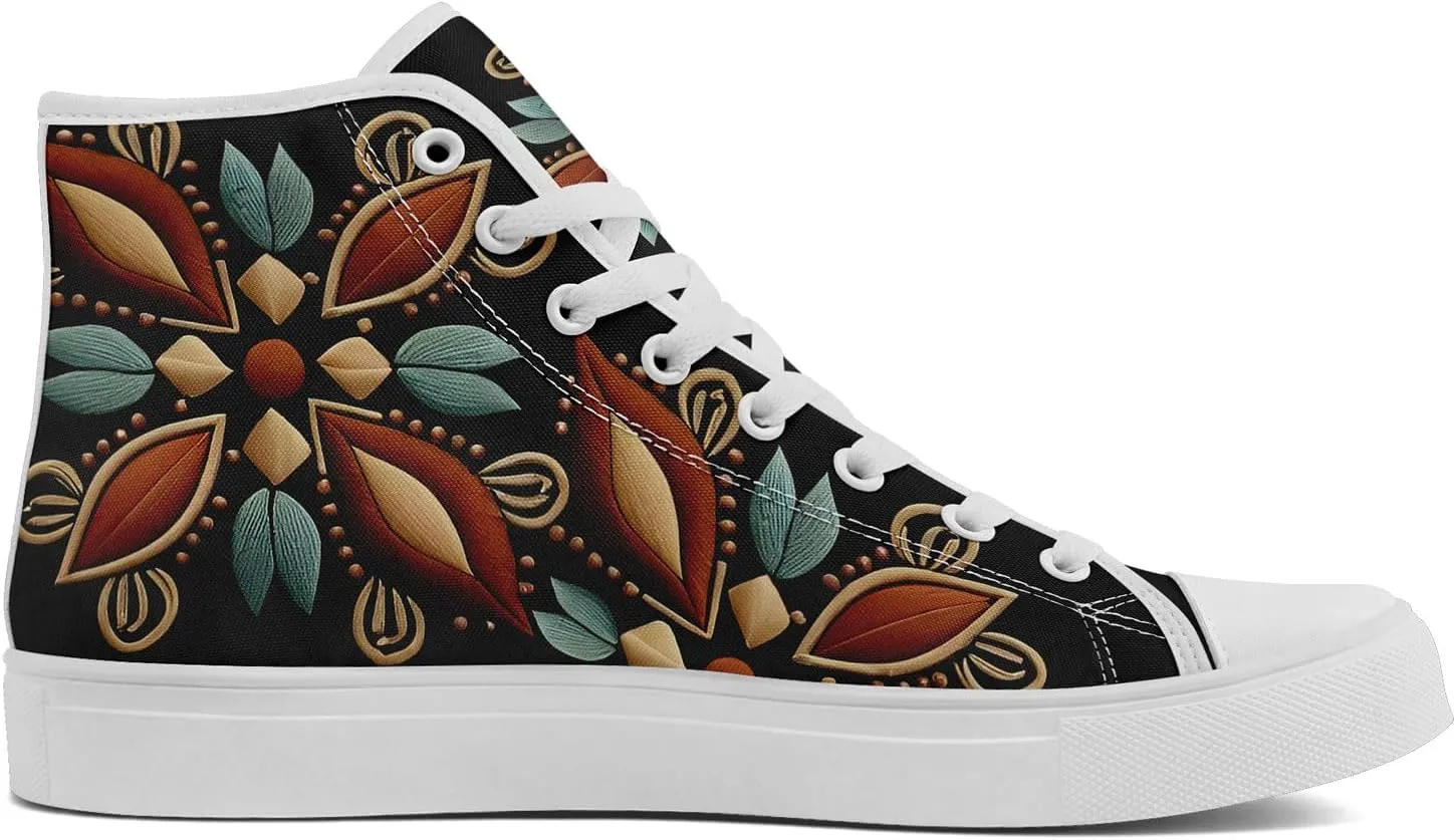 High Top Sneakers for Women Men Canvas Shoes Lightweight Printed Lace Up Fashion Casual Walking Shoes Street Footwear