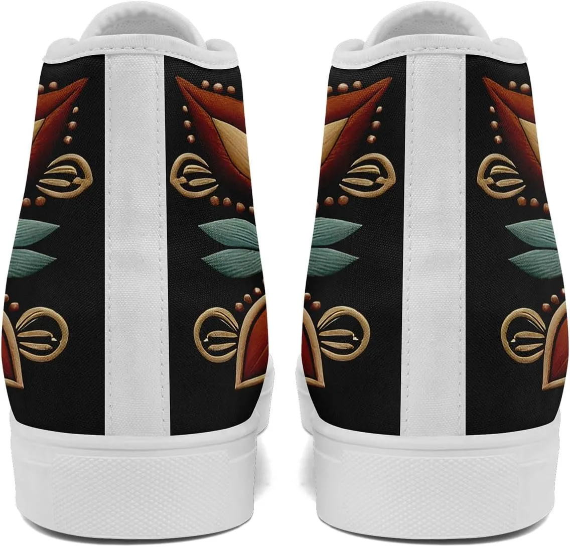 High Top Sneakers for Women Men Canvas Shoes Lightweight Printed Lace Up Fashion Casual Walking Shoes Street Footwear