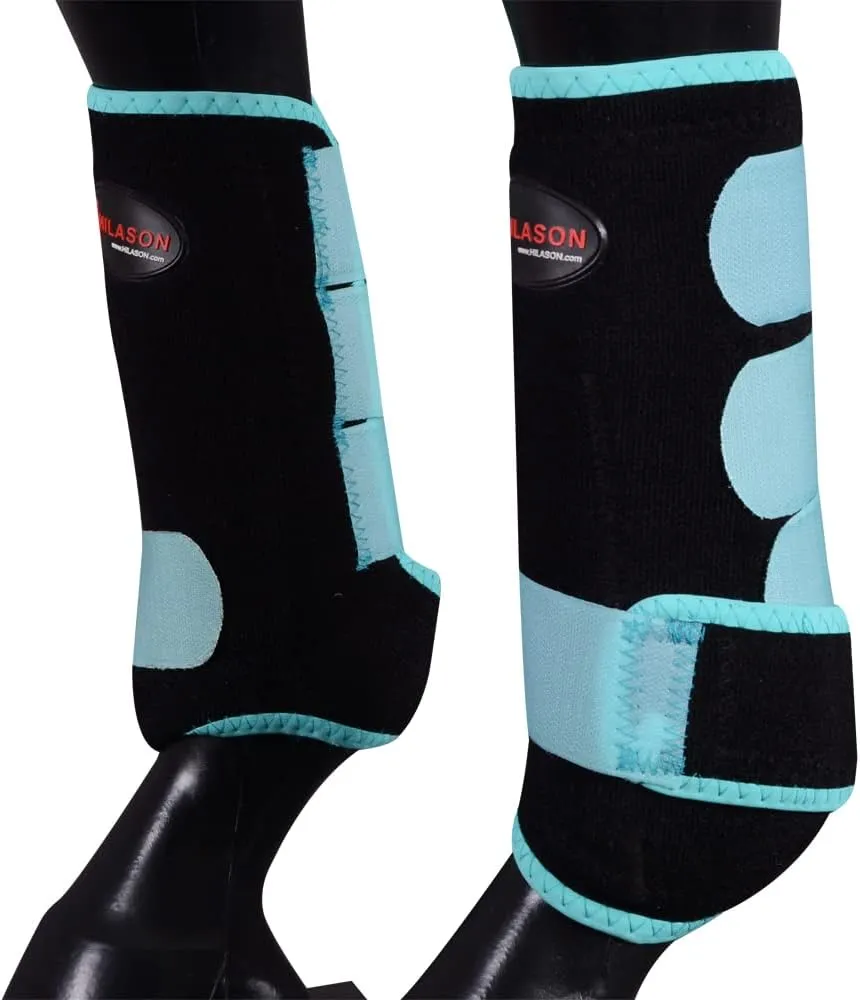 HILASON L M S Horse Rear Hind Leg Sport Boots | Horse Leg Boots | Horse Jumping Boots | Horse Sport Boots | Horse Hind Boots
