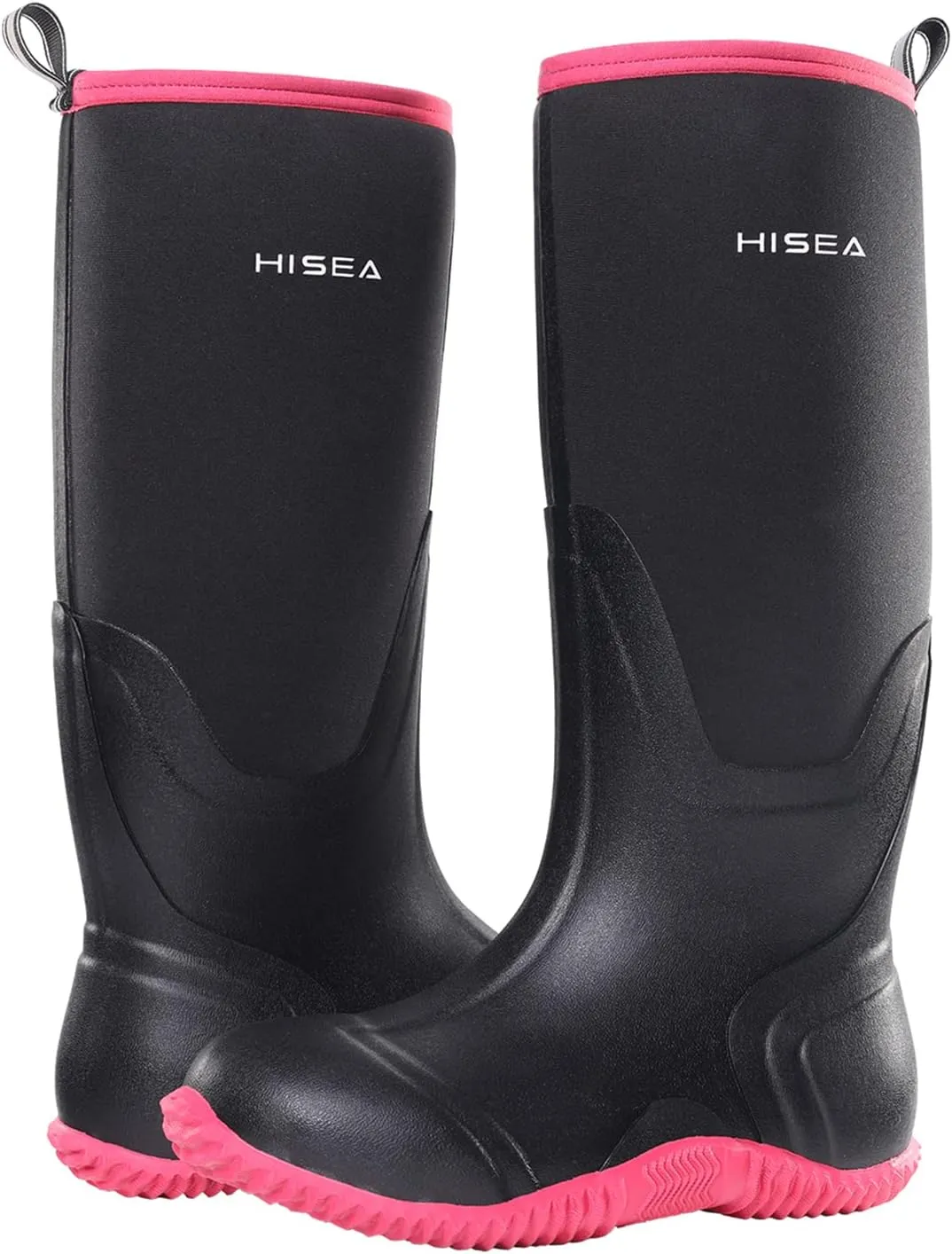 HISEA Women's Rain Boots, Knee High Rubber Boots Waterproof Insulated Neoprene Mud Boots, Anti-Slip Outdoor Work Boots for Hunting Gardening Farming Yard Working, Size 6-11