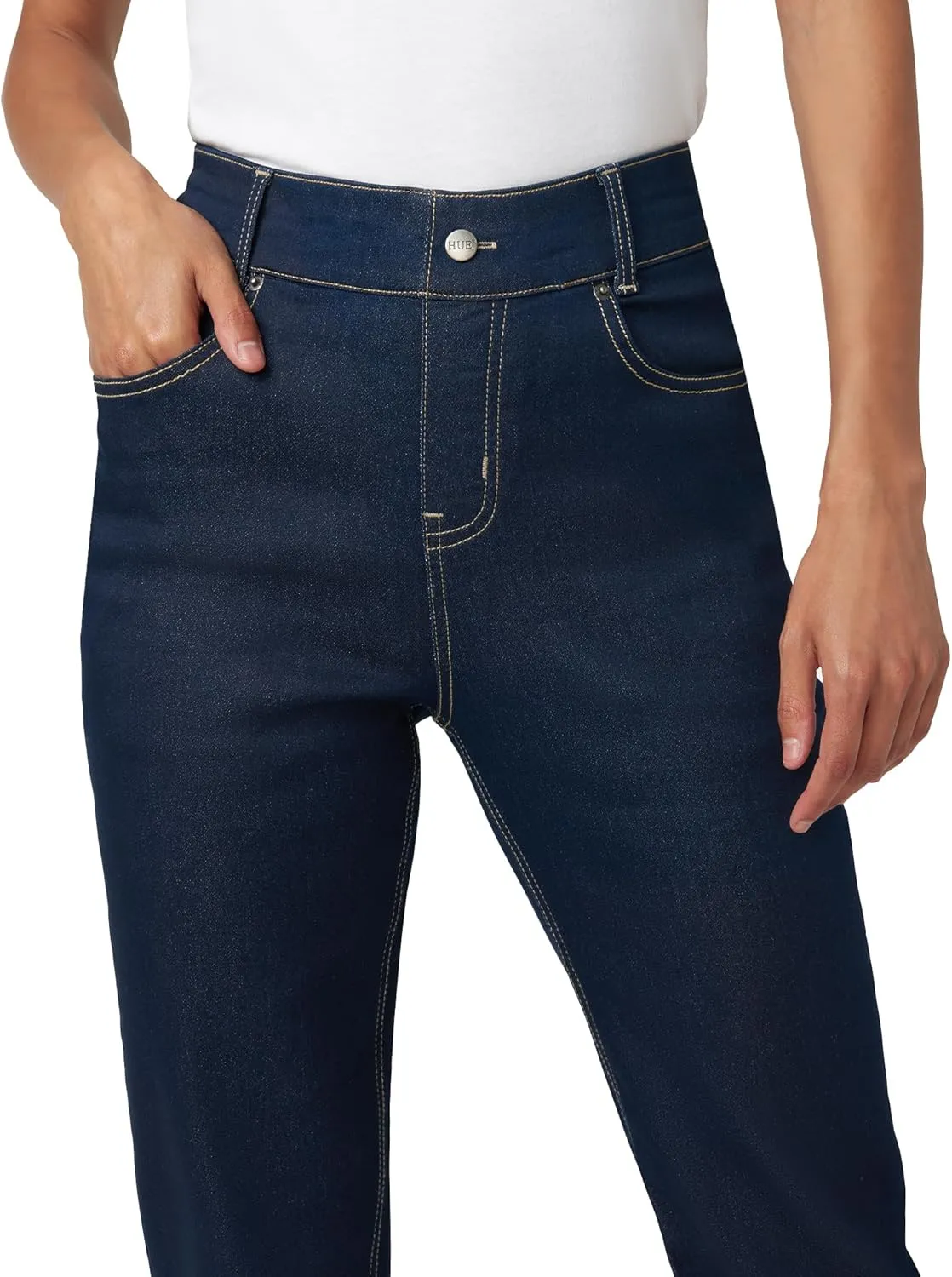 HUE Women's Fashion Jeggings-Cropped Flare, Straight, Bootcut, Wide Denim Leggings