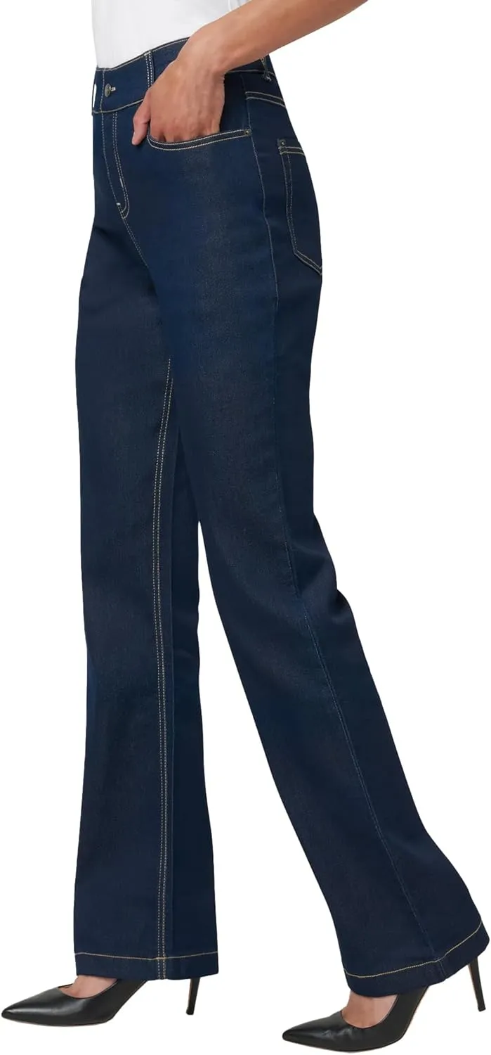 HUE Women's Fashion Jeggings-Cropped Flare, Straight, Bootcut, Wide Denim Leggings