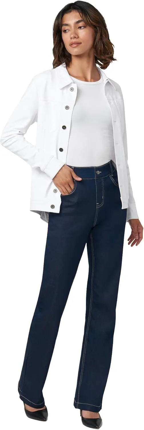 HUE Women's Fashion Jeggings-Cropped Flare, Straight, Bootcut, Wide Denim Leggings