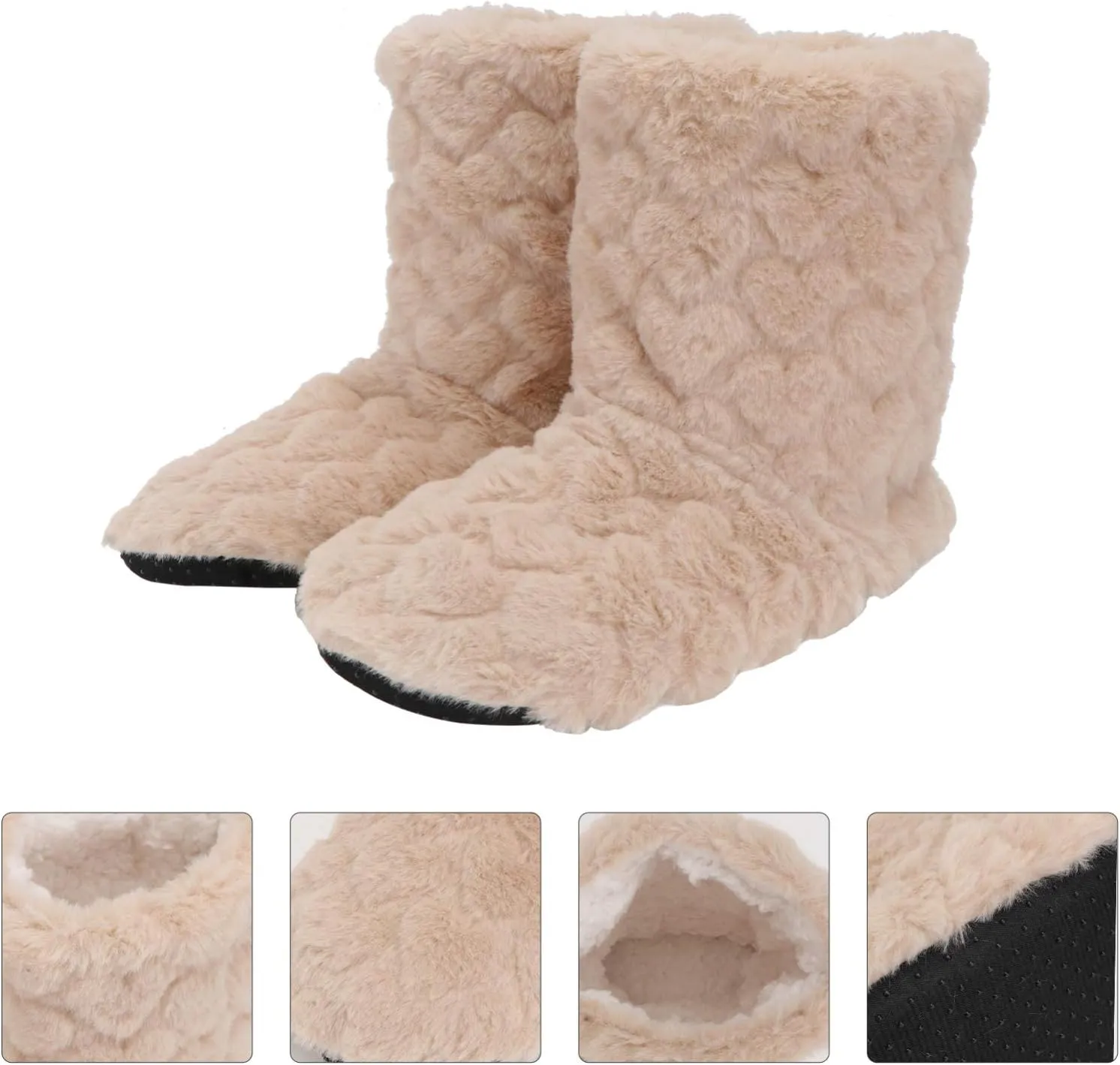 Indoor Warm Floor Footwear Thickened High Tube Floor Boots Furry House Anti- slip Slippers For Lady Women
