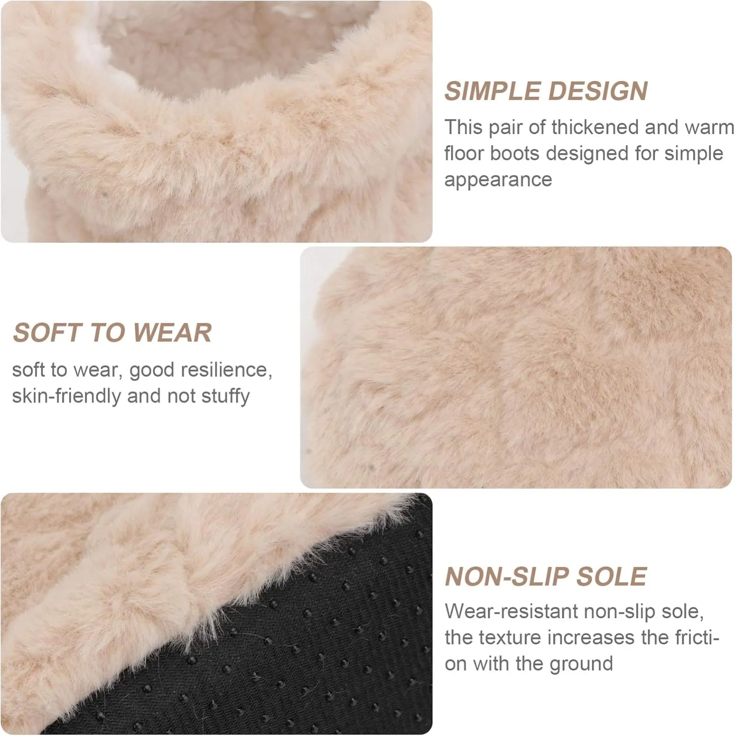 Indoor Warm Floor Footwear Thickened High Tube Floor Boots Furry House Anti- slip Slippers For Lady Women