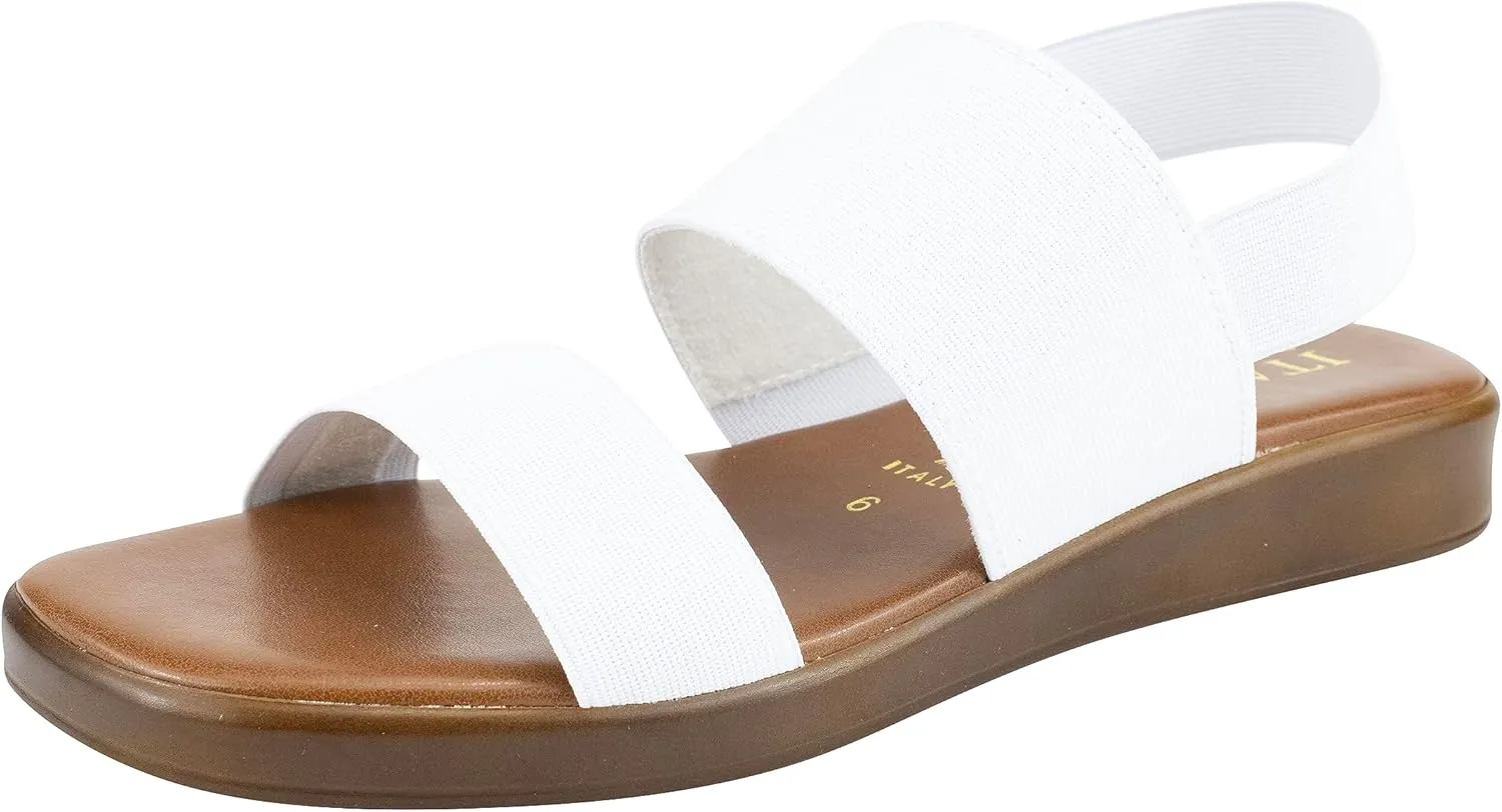 ITALIAN Shoemakers Celin Women's Low Platform Stretch Heel Strap Sandal for Women