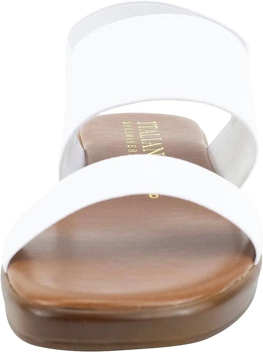 ITALIAN Shoemakers Celin Women's Low Platform Stretch Heel Strap Sandal for Women