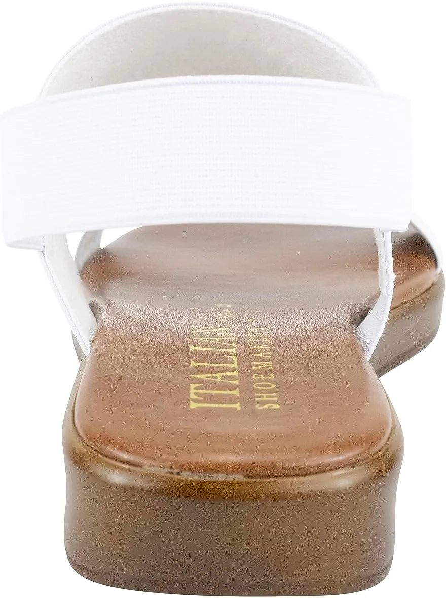 ITALIAN Shoemakers Celin Women's Low Platform Stretch Heel Strap Sandal for Women