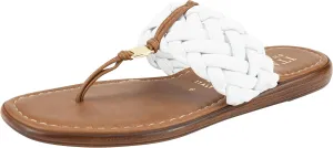 ITALIAN Shoemakers Honi Womens Braided Thong Sandals for Women with Padded Footbed, Stylish and Comfortable Handcrafted Italian Shoes