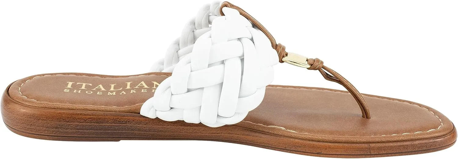 ITALIAN Shoemakers Honi Womens Braided Thong Sandals for Women with Padded Footbed, Stylish and Comfortable Handcrafted Italian Shoes